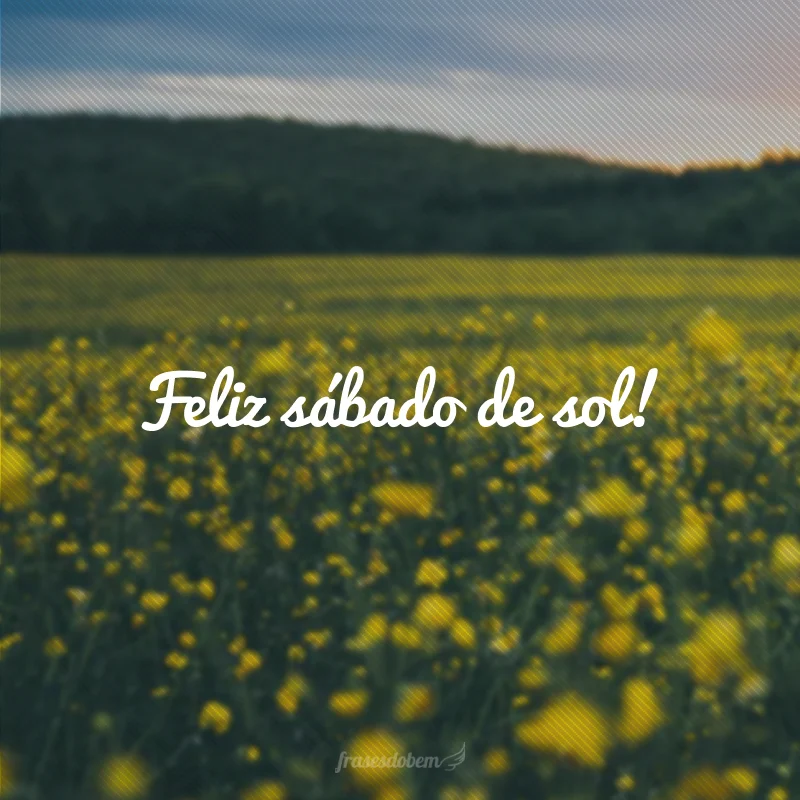 Feliz sábado de sol!