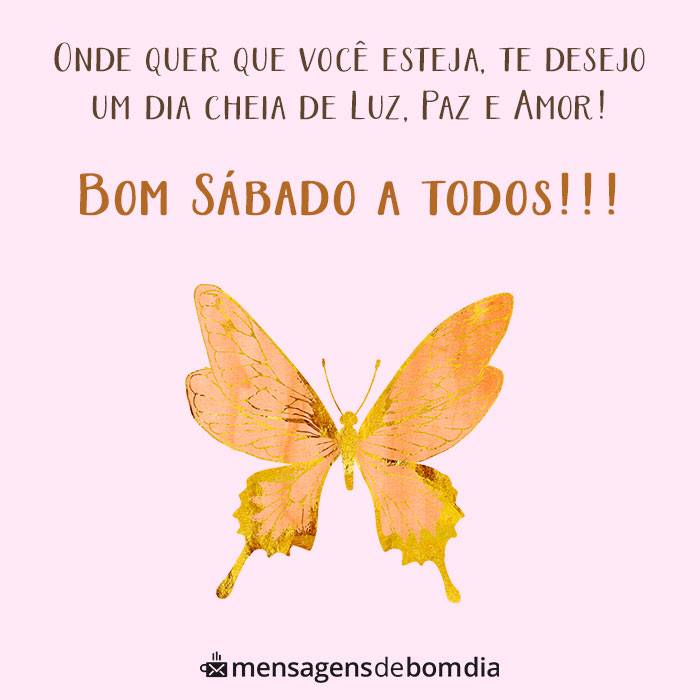 mensagem de bom dia de sábado cheio de luz, paz e amor