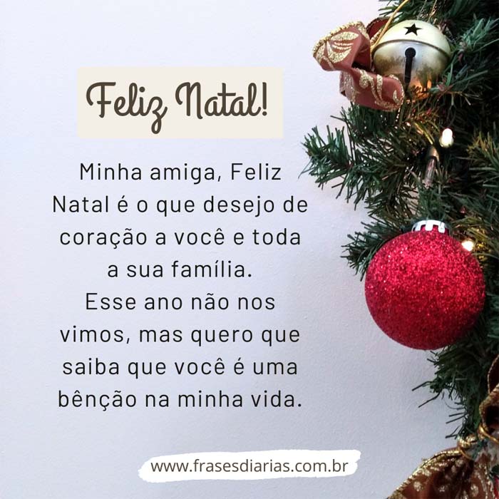 mensagem de Feliz Natal pandemia para amiga