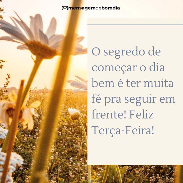 feliz terça feira o segredo de começar o dia bem é ter muita fé