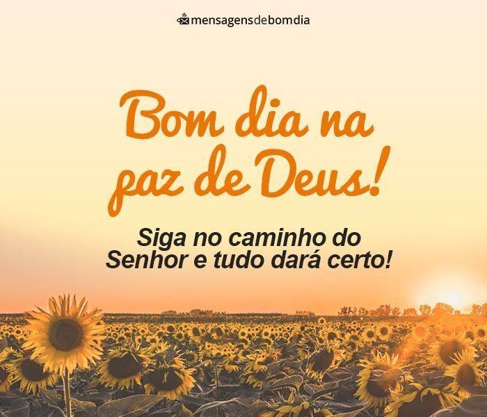 bom dia na paz de Deus siga no caminho do Senhor