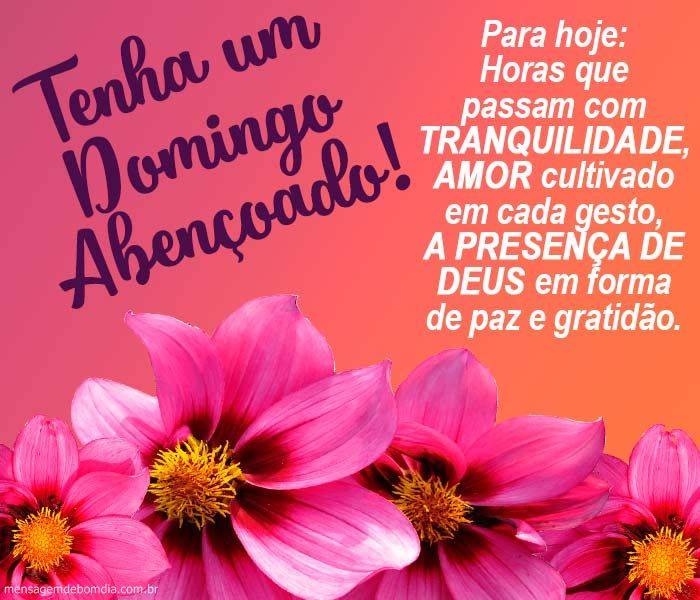 bom dia domingo abençoado na presença de Deus