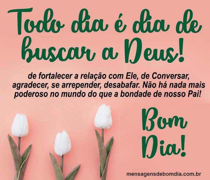 bom dia todo dia é dia de buscar a Deus